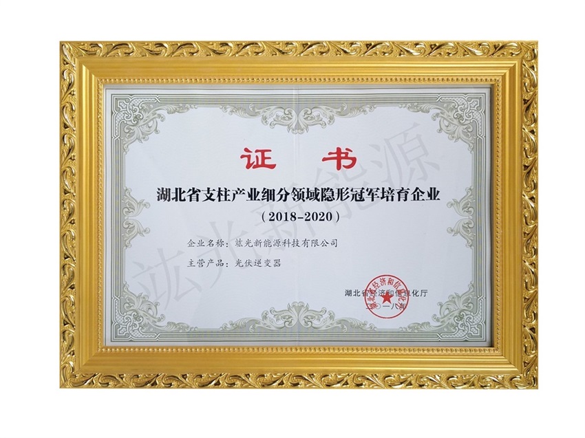 熱烈祝賀我司榮獲湖北省支柱產(chǎn)業(yè)隱形冠軍稱號(hào)！